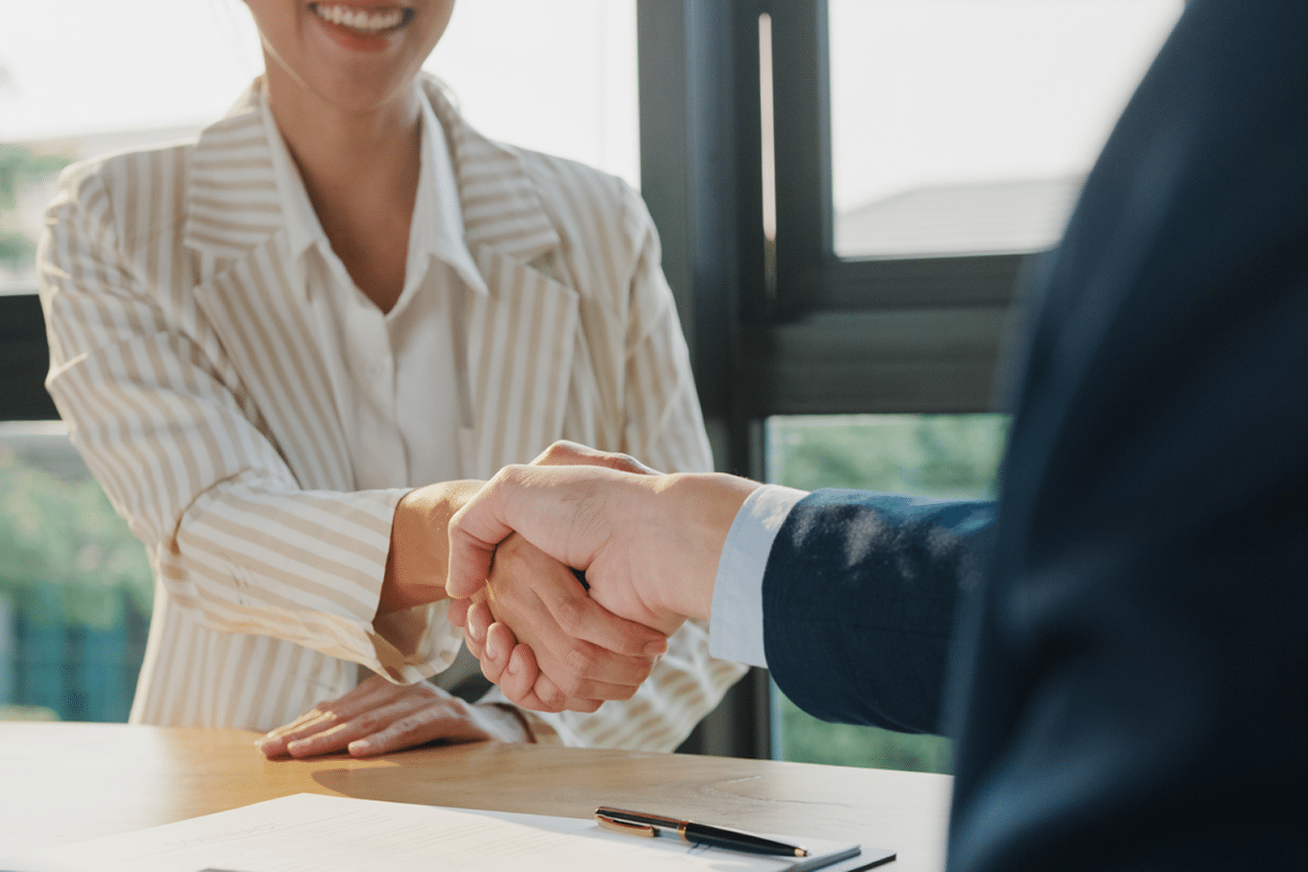 lawyer with client