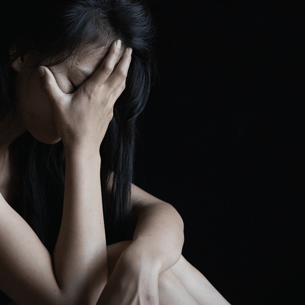 Women feeling lonely and sad, psychological and mental troubles, suffering from bad relationship or break up, Depression, Violence against women.